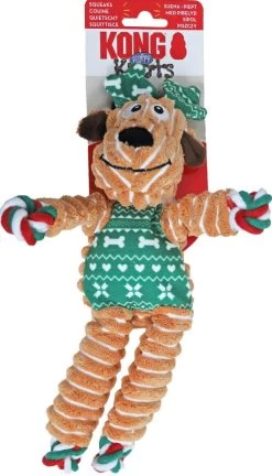 Kong Kerst Floppy Knot Reindeer Assorti S/M -Huisdier Verkoop Winkel 0202016 groen