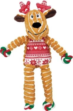 Kong Kerst Floppy Knot Reindeer Assorti S/M -Huisdier Verkoop Winkel 0202016 los rood