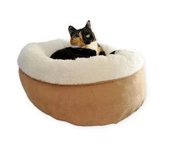 All For Paws Lambswool Donut Bed TAN -Huisdier Verkoop Winkel 21595
