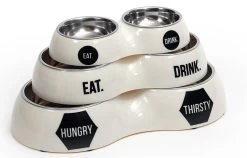 51 Degrees North Dubbele Voerbak Eggshell White