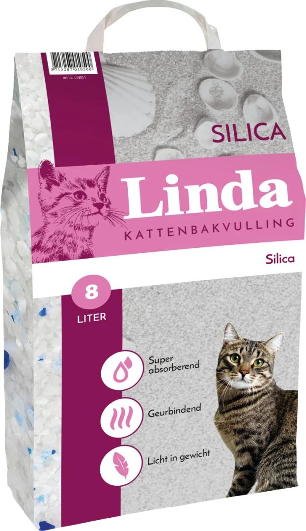 Linda Kattenbakvulling Silica 8 Ltr 1 Linda Kattenbakvulling Silica 8 Ltr