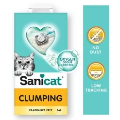 Sanicat Kattenbakvulling Clumping Unscented 16 Ltr -Huisdier Verkoop Winkel Sanicat Hero Image Clumping Fragrance Free 16L