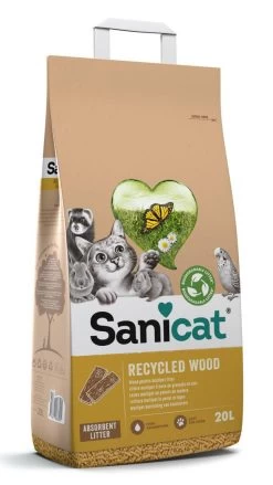 Sanicat Kattenbakvulling Recycled Wood 20 Ltr