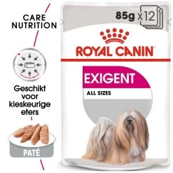 Royal Canin Hondenvoer Exigent Wet 12 X 85 Gr -Huisdier Verkoop Winkel royal canin exigent natvoeding kieskeurige volwassen kleine honden hero packshot